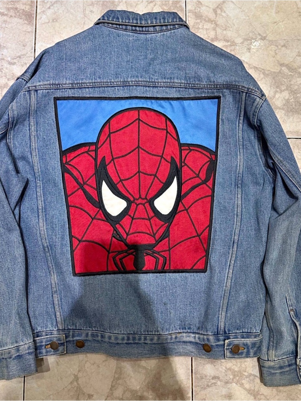 Vintage Spiderman 1990 Universal Studios Spider-Man Denim Jacket- Size M